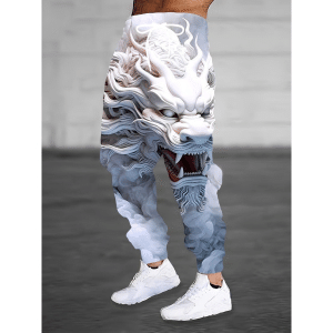 Calça Impressão 3D Padrão De Dragão Alta Qualidade Masculinas