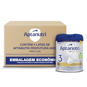 Aptanutri Profutura 3 Fórmula Infantil em Pó para Crianças de 1 a 3 Anos – Contém Leite, 4 unidades de 800 g (3,2 kg)