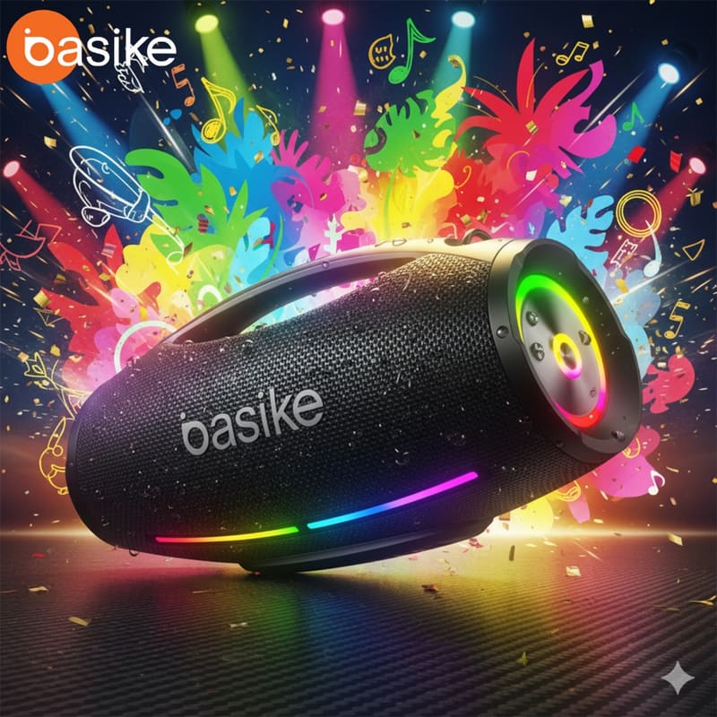 Basike Caixa de Som Boombox Plus Bluetooth 200w IpX6 Bateria 12 Horas Som Potente Preto