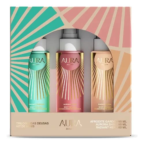 Kit 3 Body Splash Aura Jade Picon Trilogia Deusas 60ml Cada - R$ 111,2